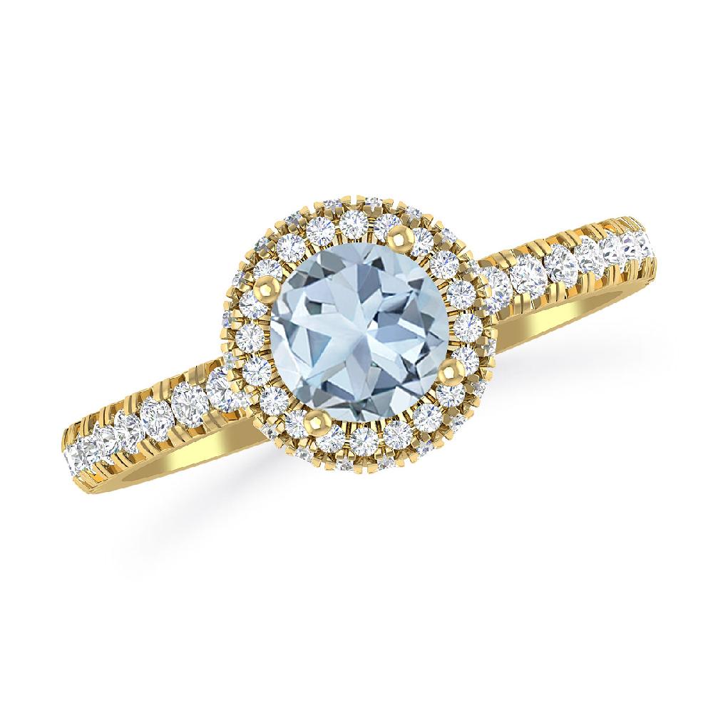 Yellow Gold - Aquamarine