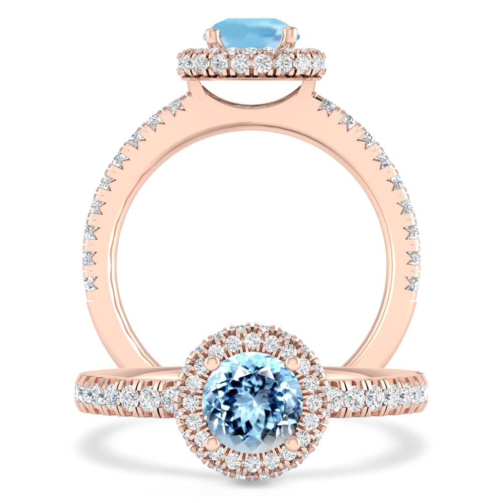 Rose Gold - Aquamarine