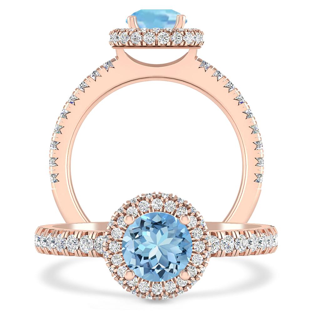 Rose Gold - Aquamarine