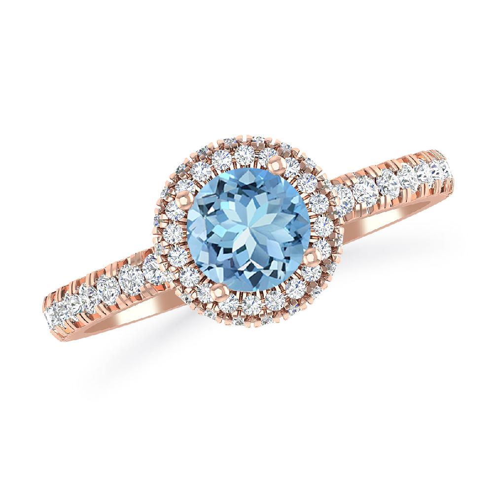 Rose Gold - Aquamarine