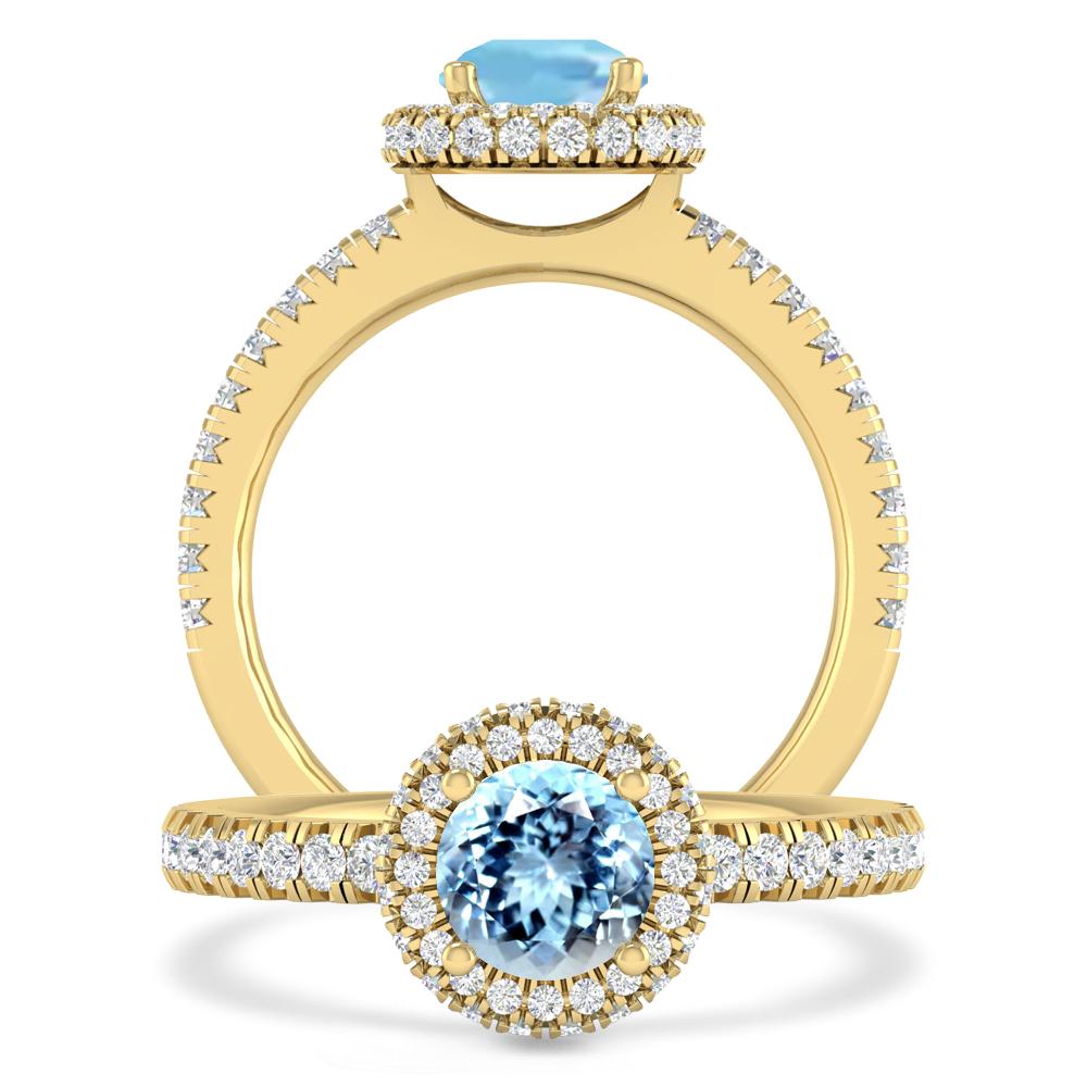 Yellow Gold - Aquamarine