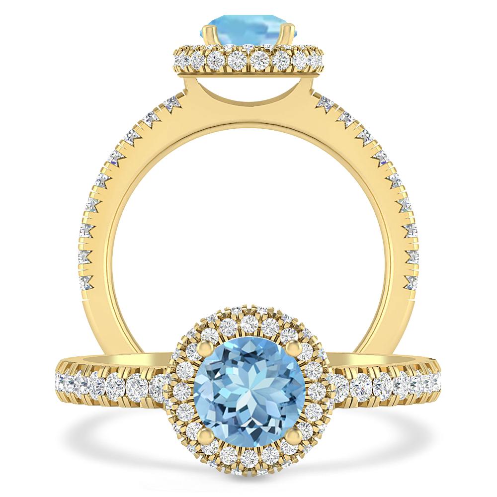 Yellow Gold - Aquamarine