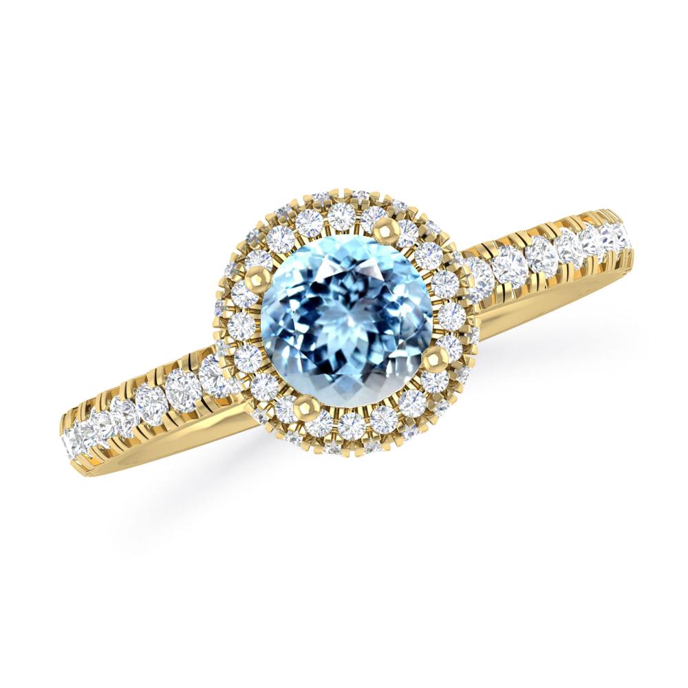 Yellow Gold - Aquamarine