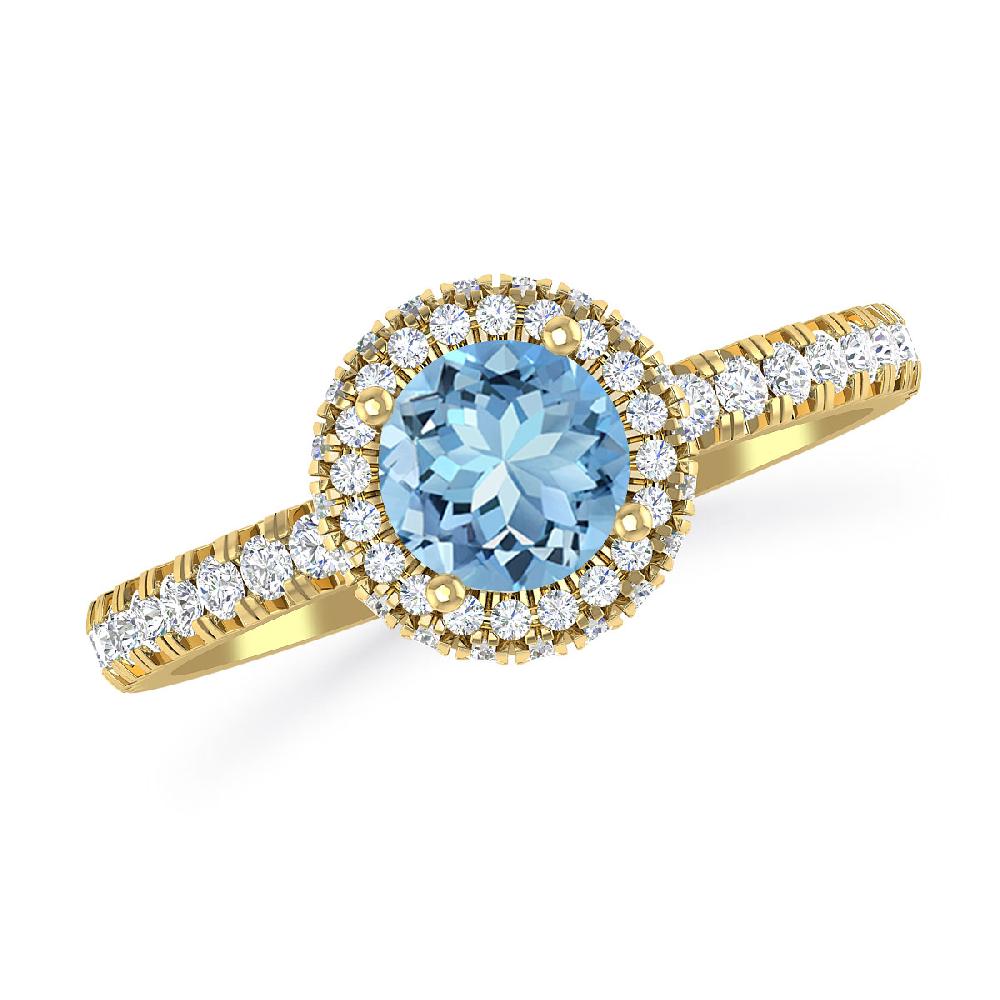 Yellow Gold - Aquamarine