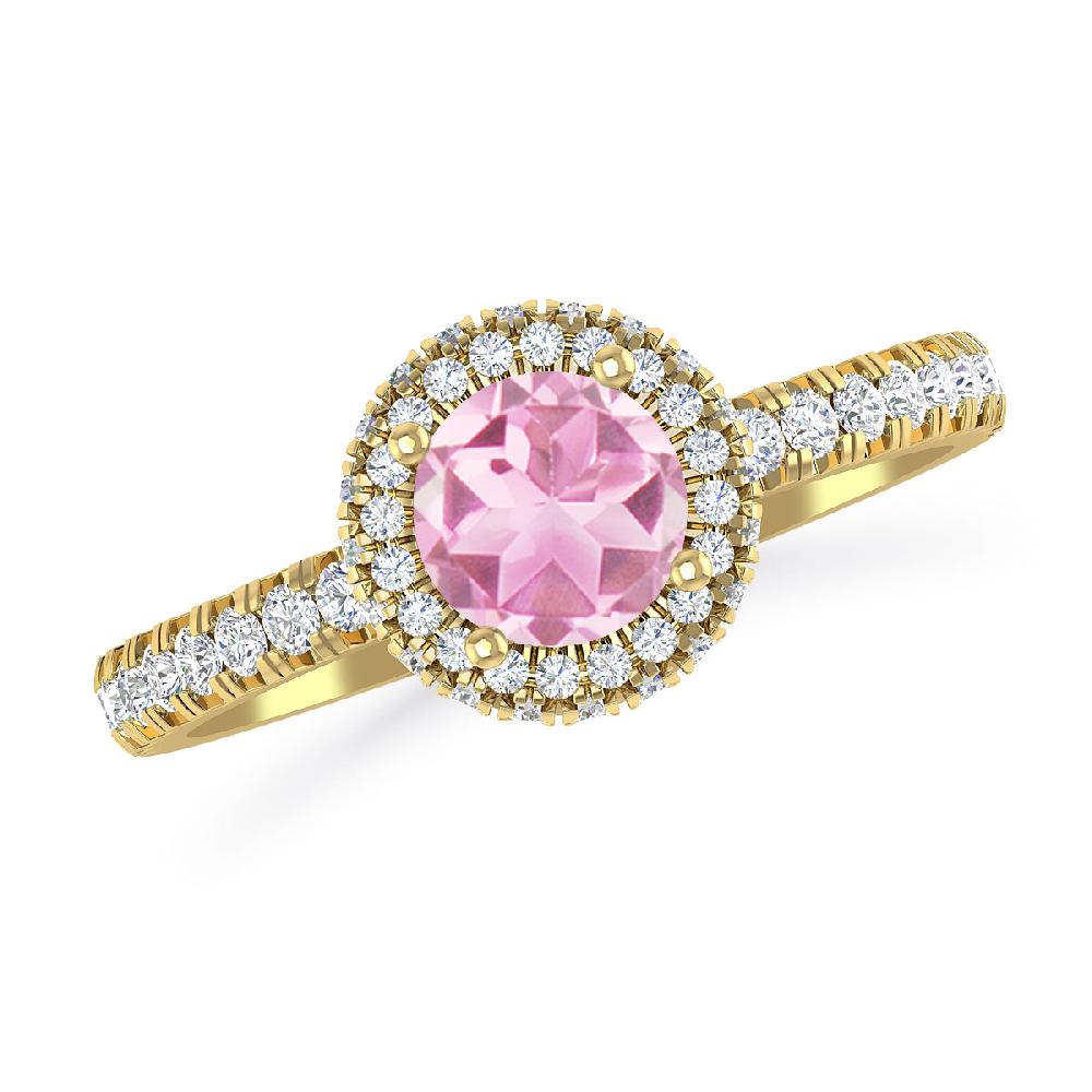 Yellow Gold - Pink Tourmaline