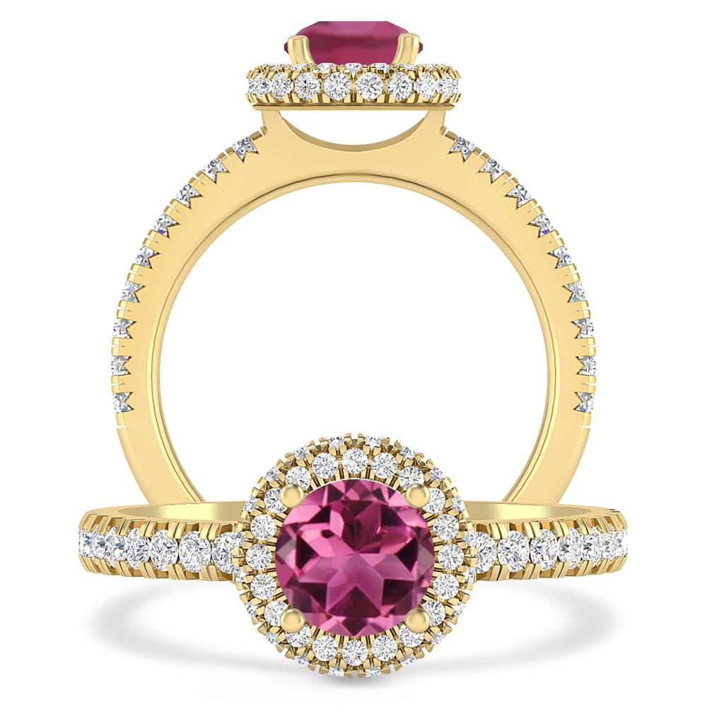 Yellow Gold - Pink Tourmaline