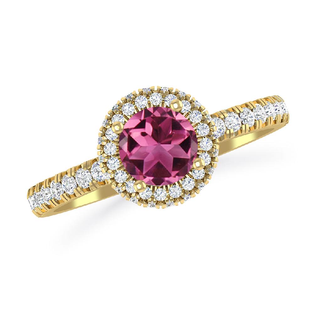 Yellow Gold - Pink Tourmaline