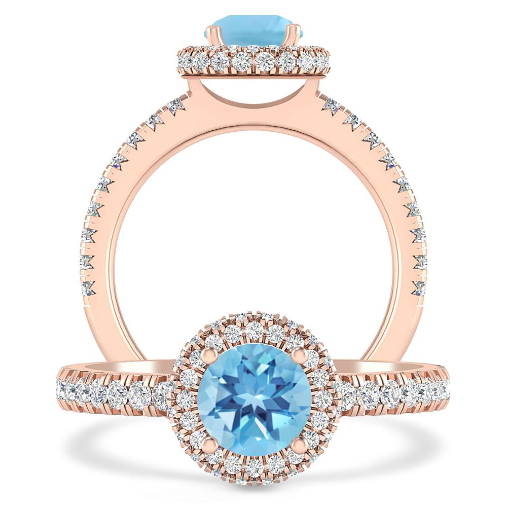 Rose Gold - Blue Topaz