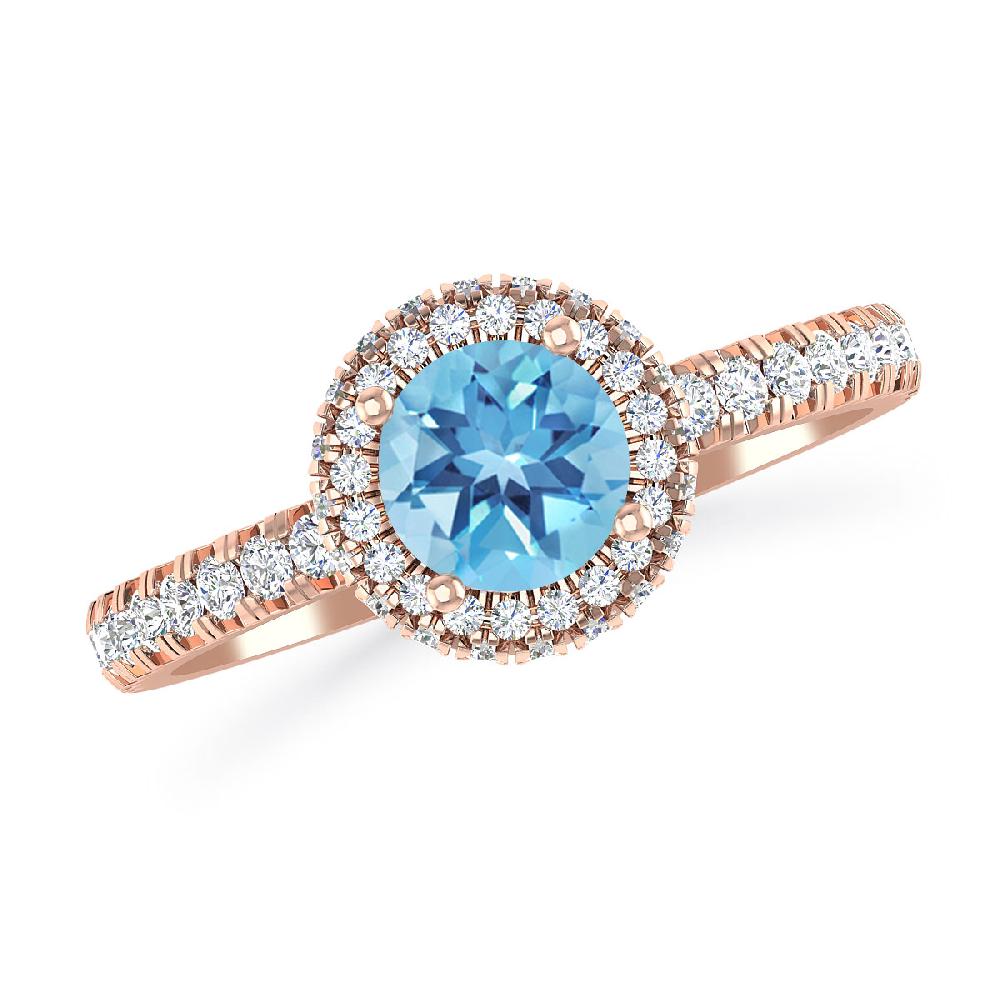 Rose Gold - Blue Topaz