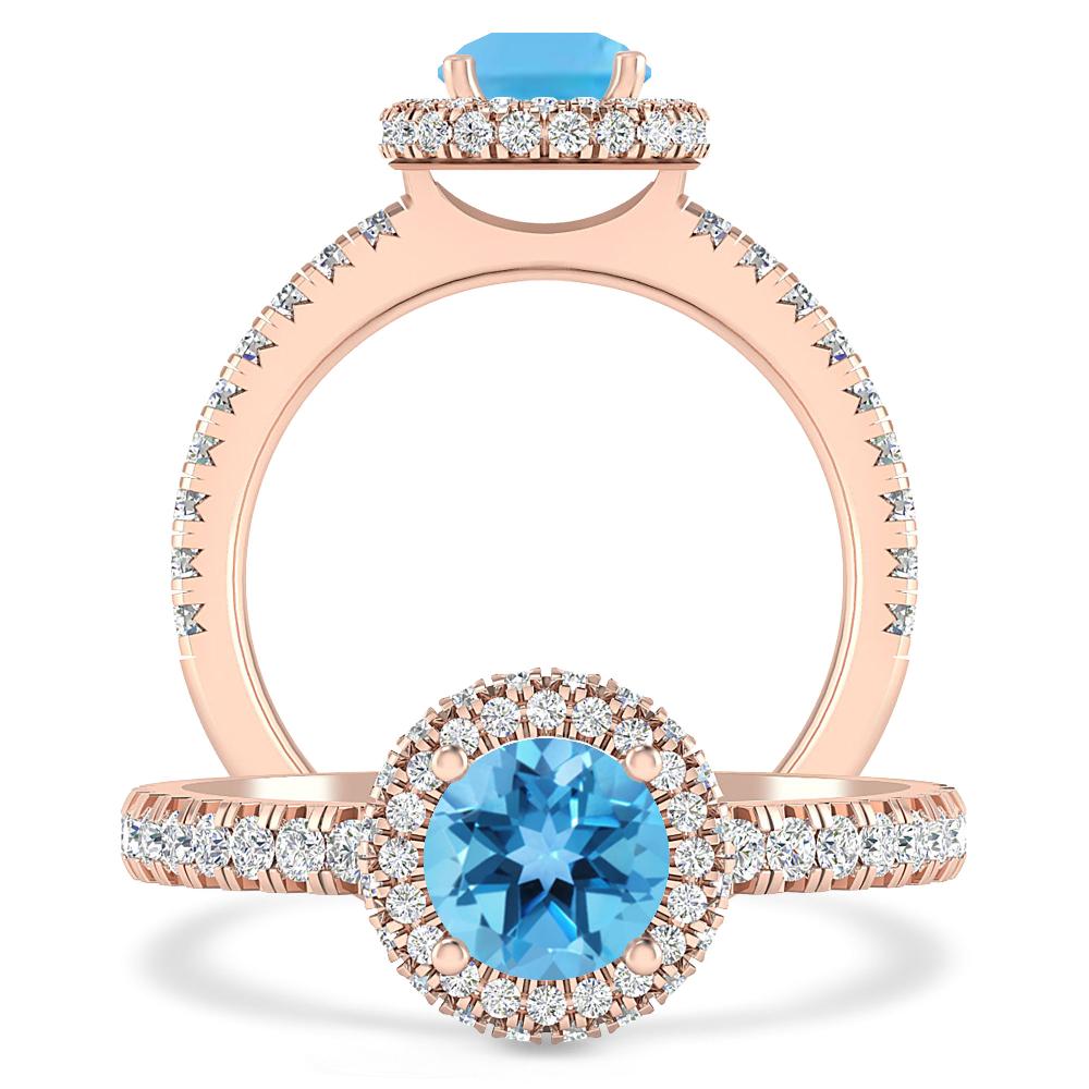 Rose Gold - Blue Topaz