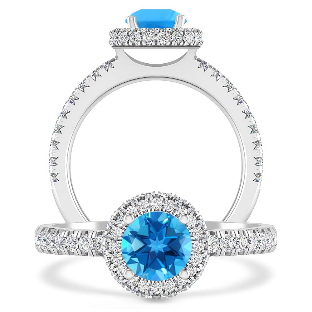 White Gold - Blue Topaz