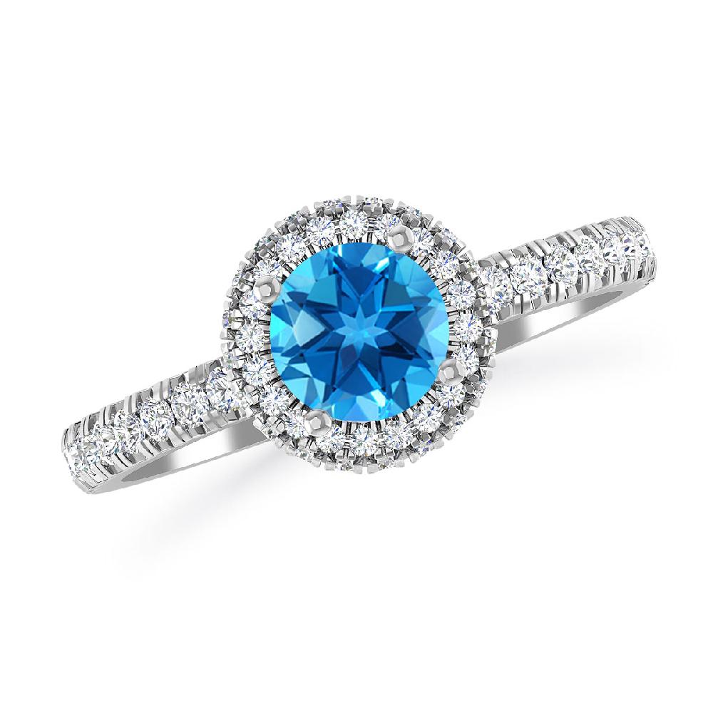 White Gold - Blue Topaz