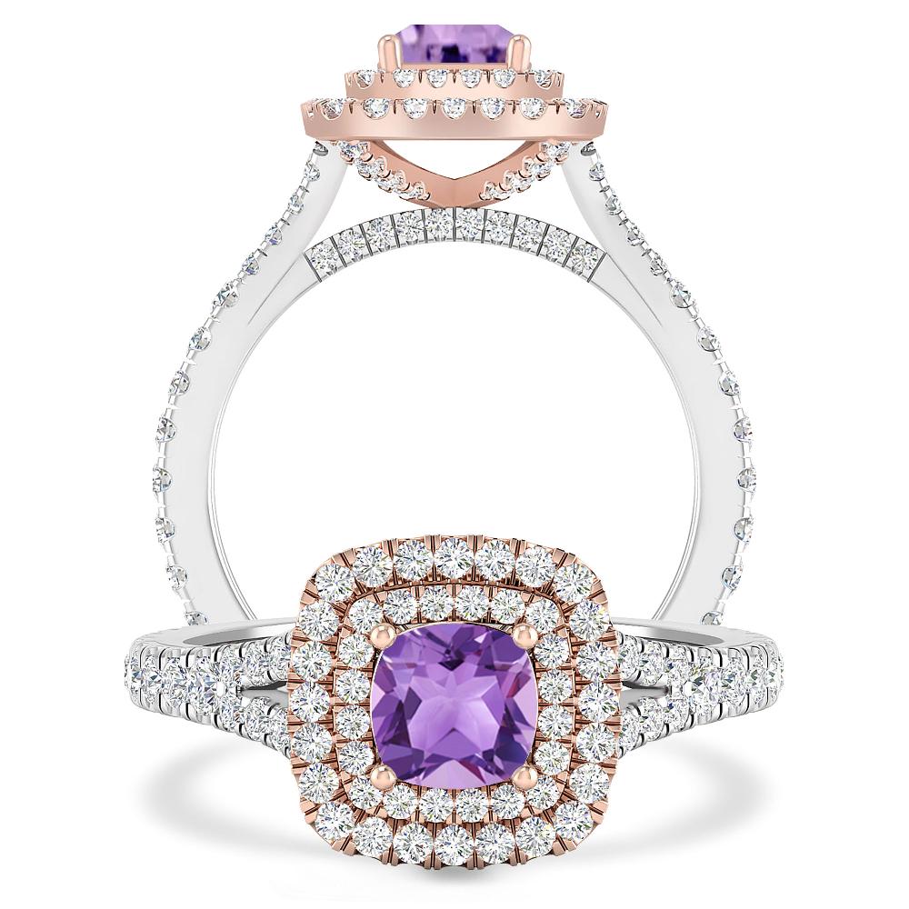 White Gold/Rose Gold - Amethyst