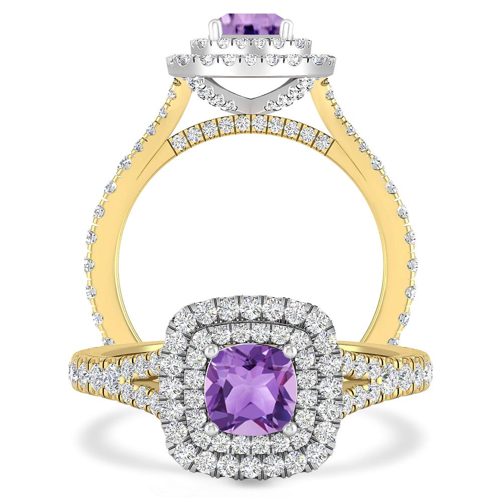 Yellow Gold/White Gold - Amethyst