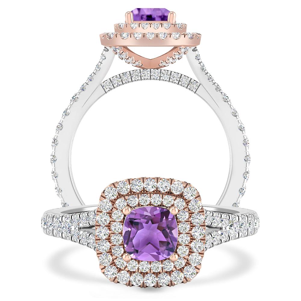 White Gold/Rose Gold - Amethyst