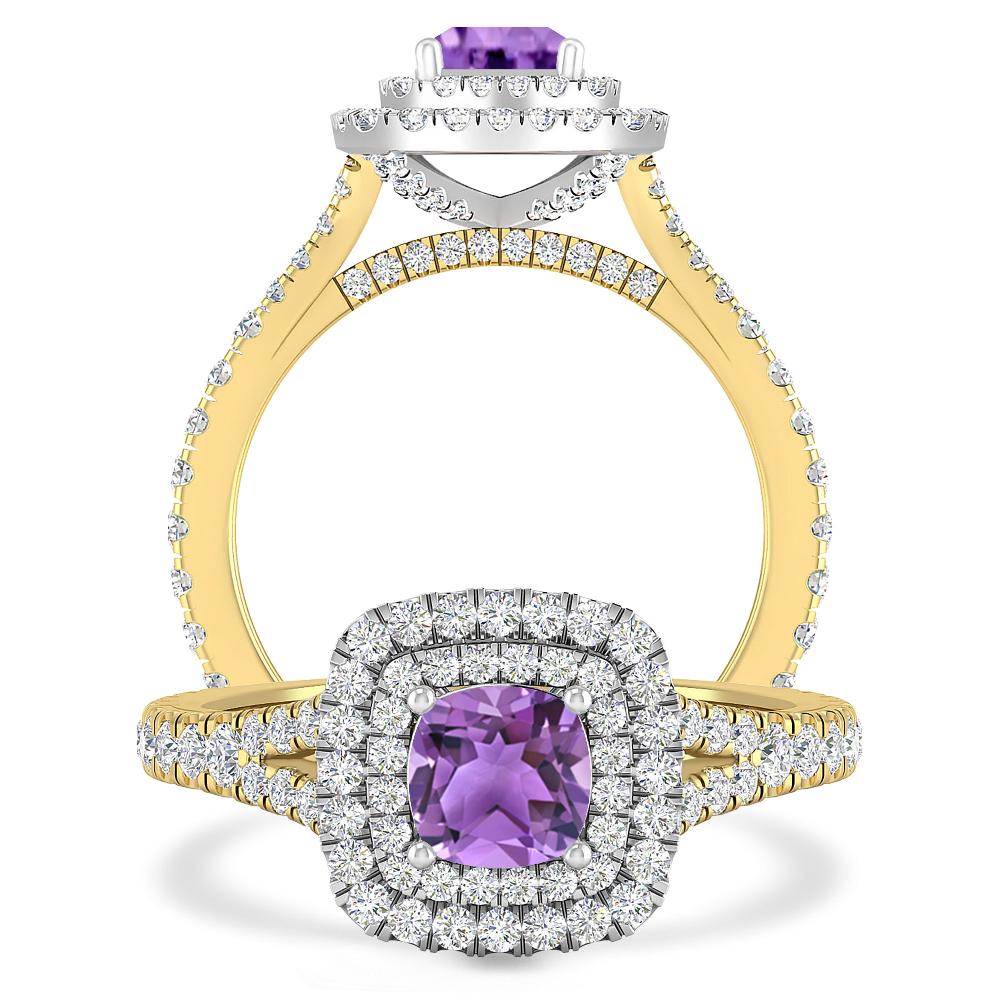 Yellow Gold/White Gold - Amethyst