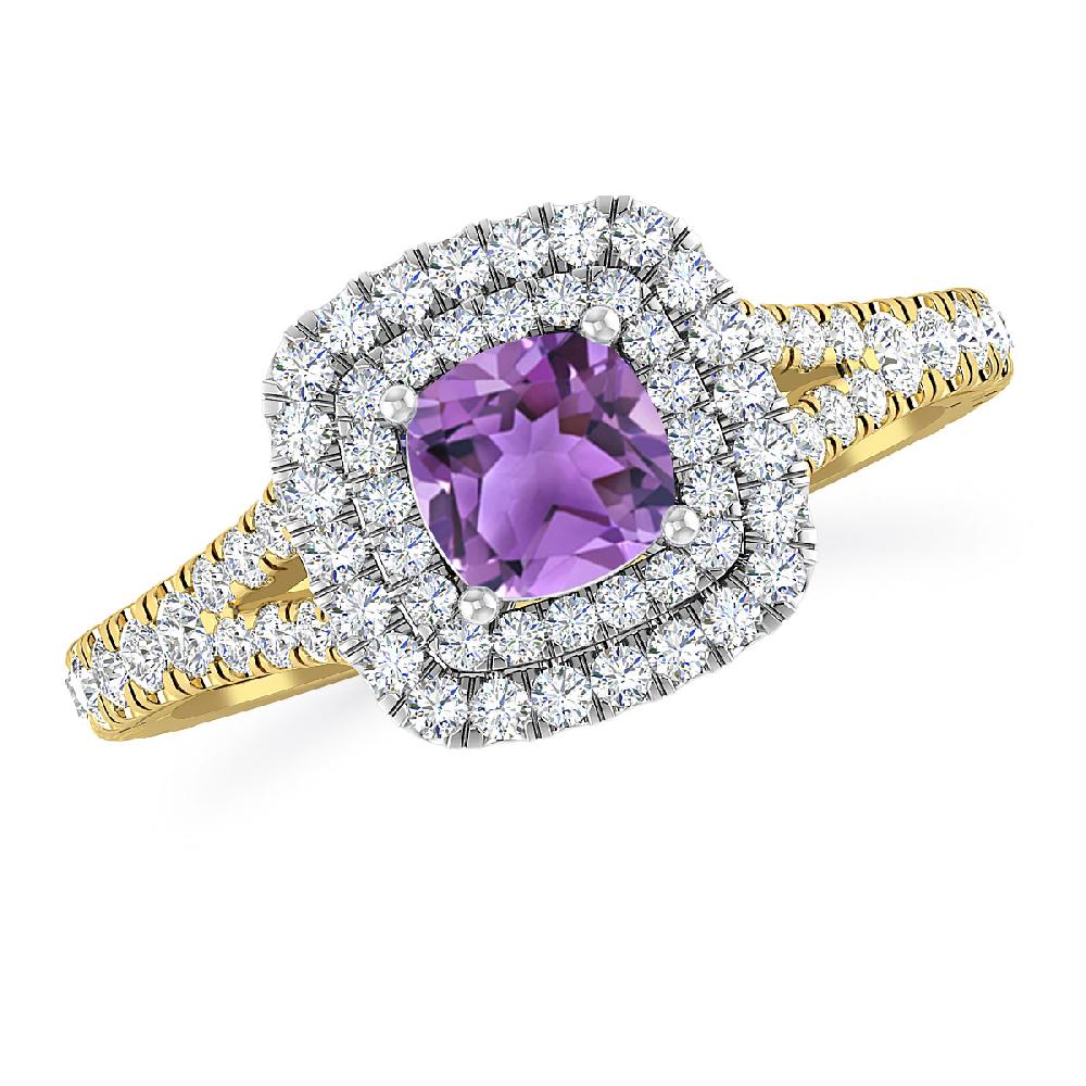 Yellow Gold/White Gold - Amethyst