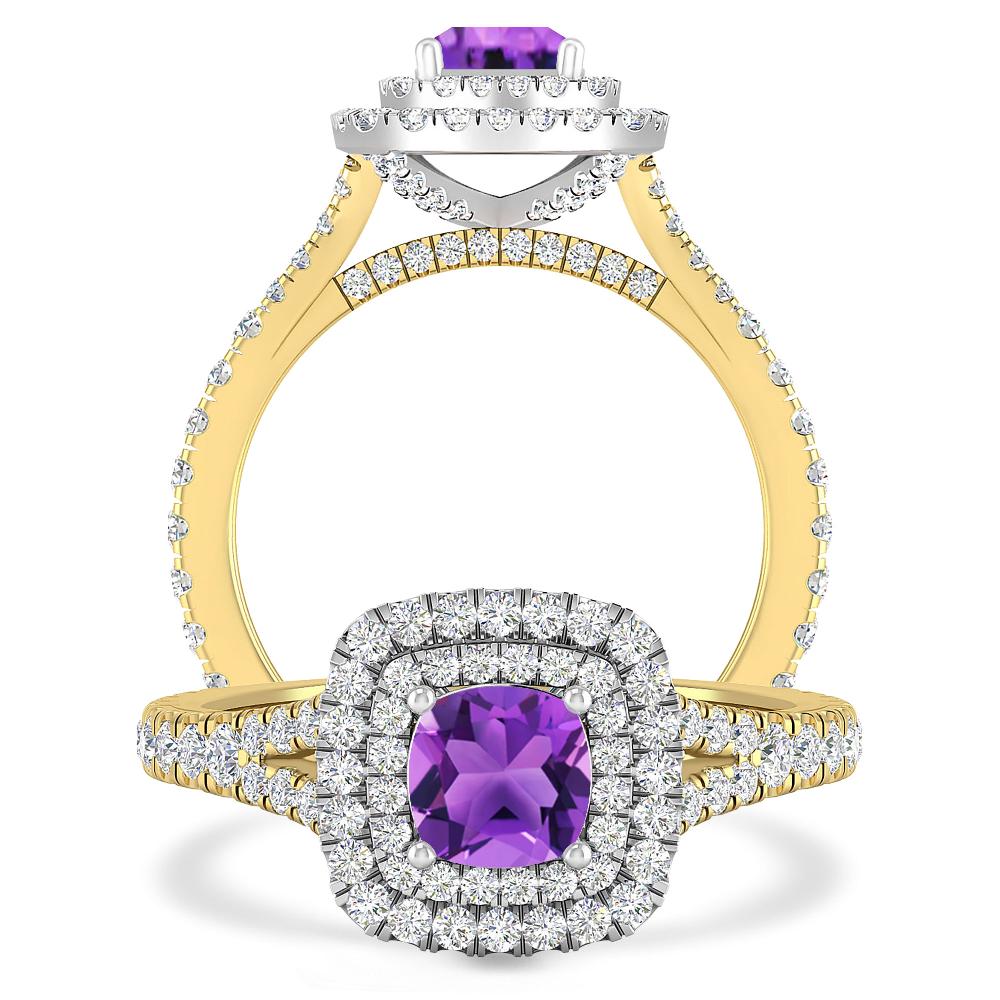 Yellow Gold/White Gold - Amethyst