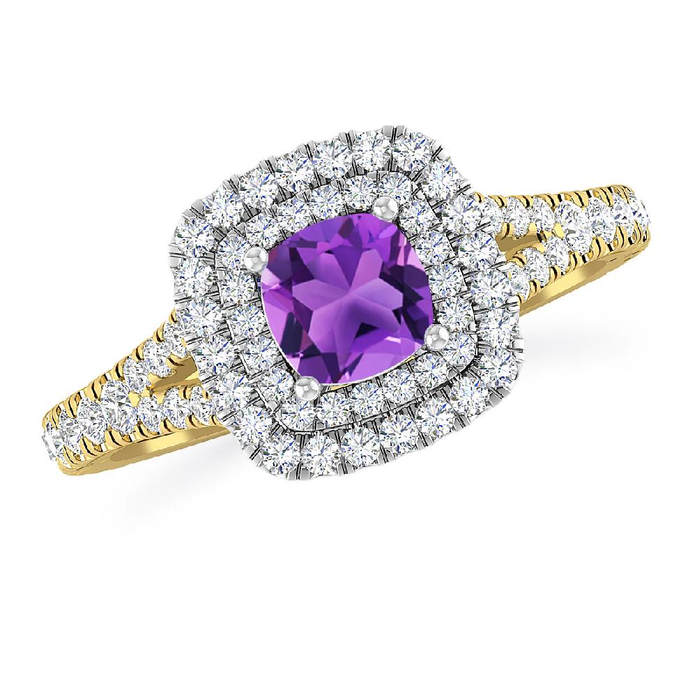 Yellow Gold/White Gold - Amethyst