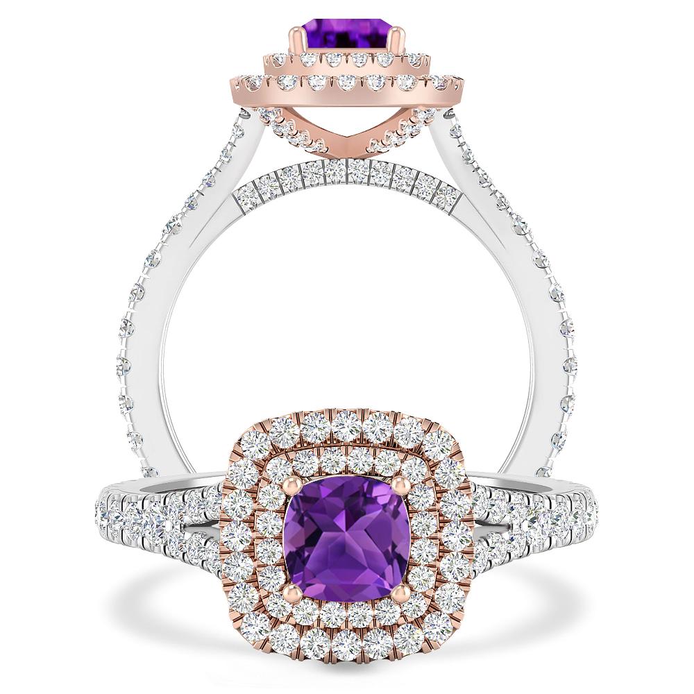 White Gold/Rose Gold - Amethyst