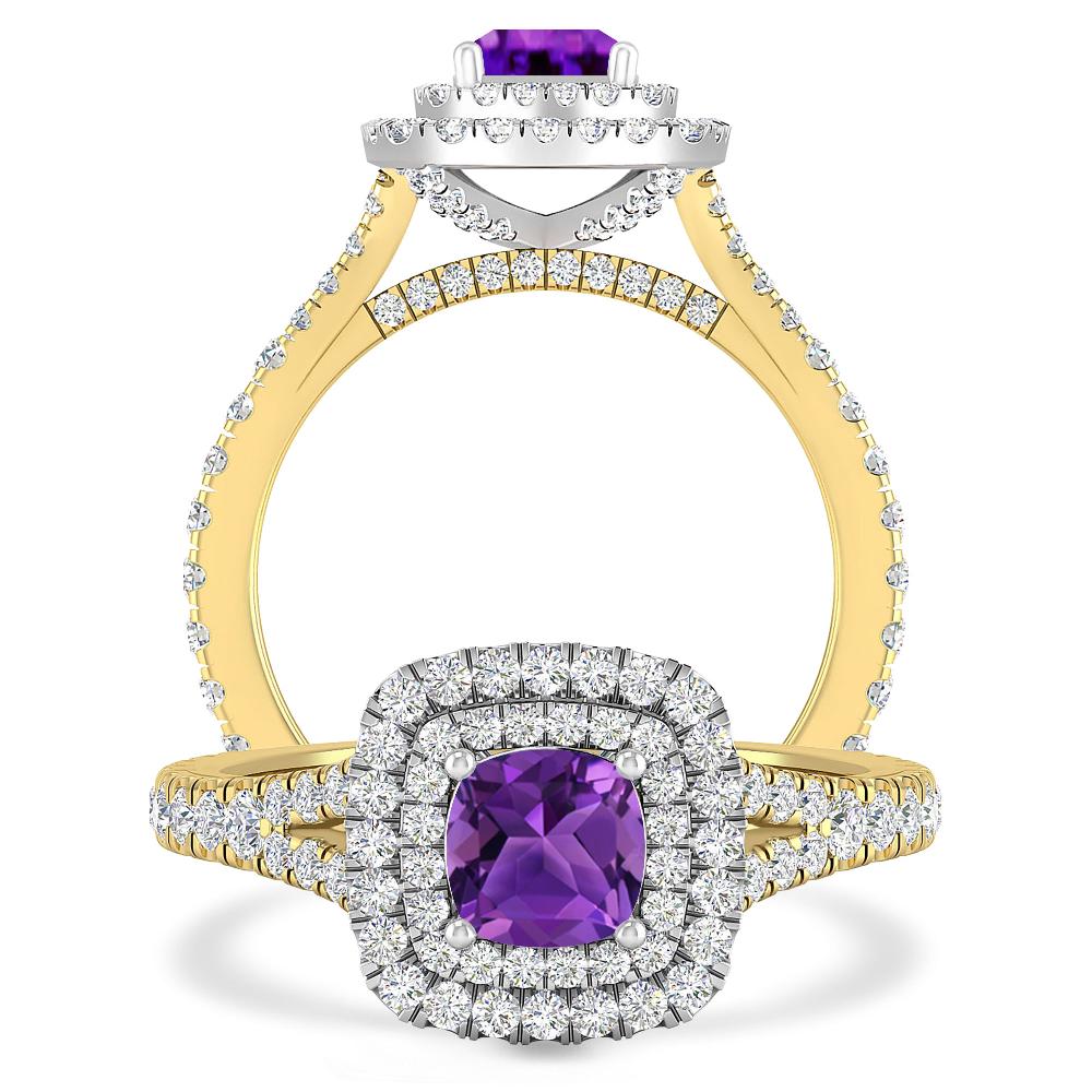 Yellow Gold/White Gold - Amethyst