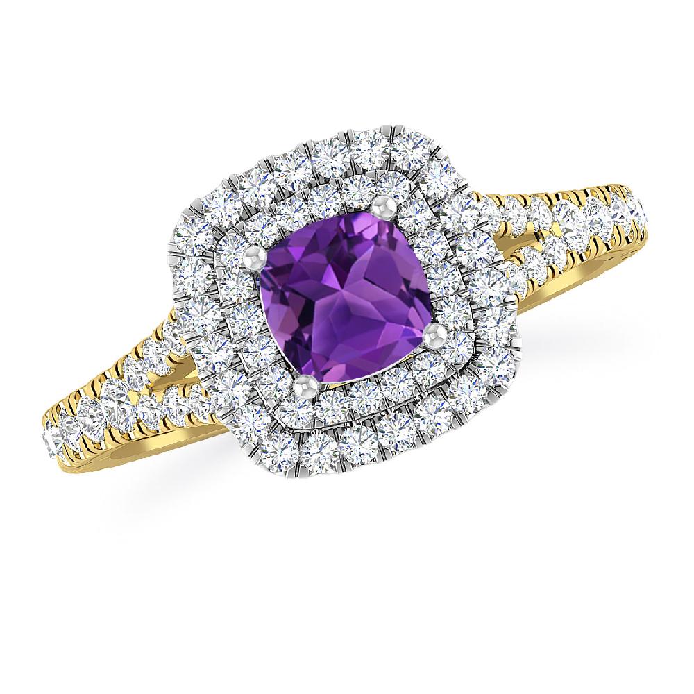 Yellow Gold/White Gold - Amethyst