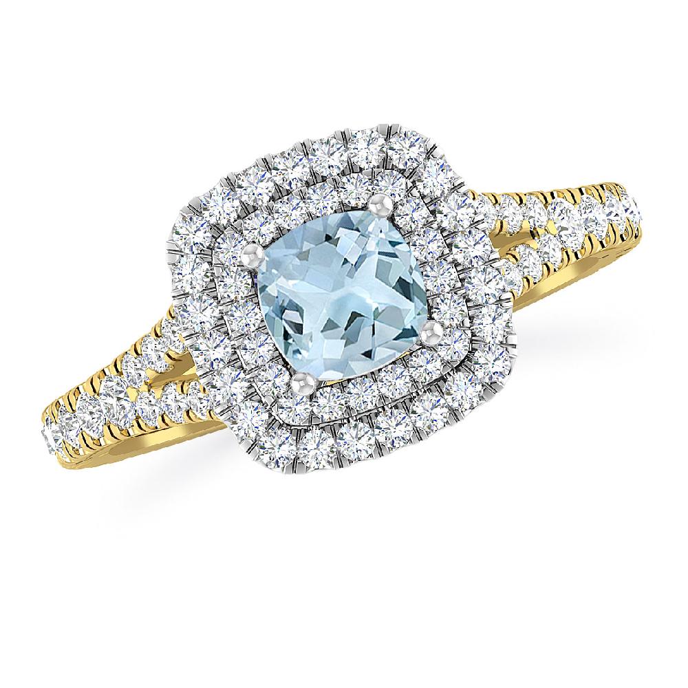 Yellow Gold/White Gold - Aquamarine