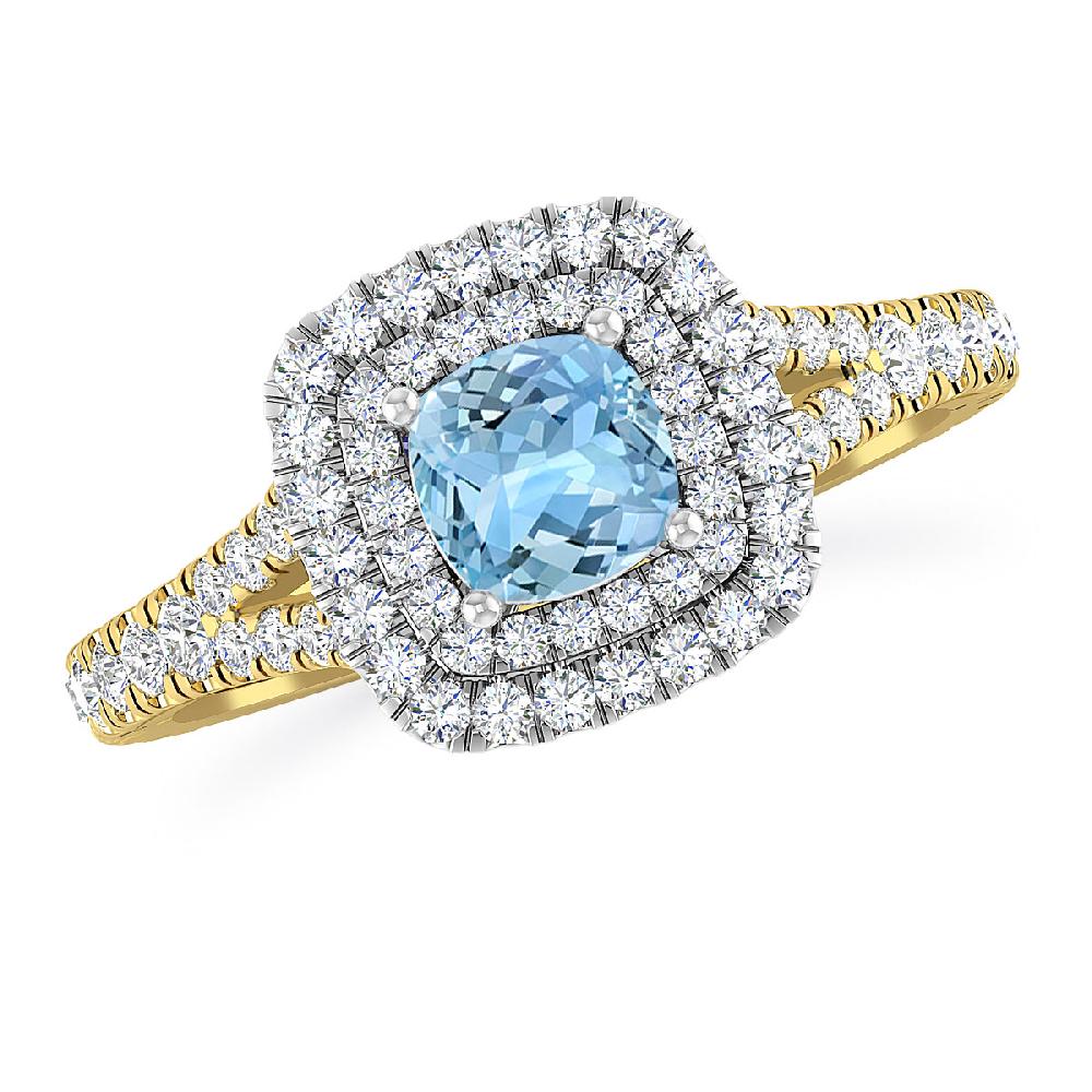 Yellow Gold/White Gold - Aquamarine