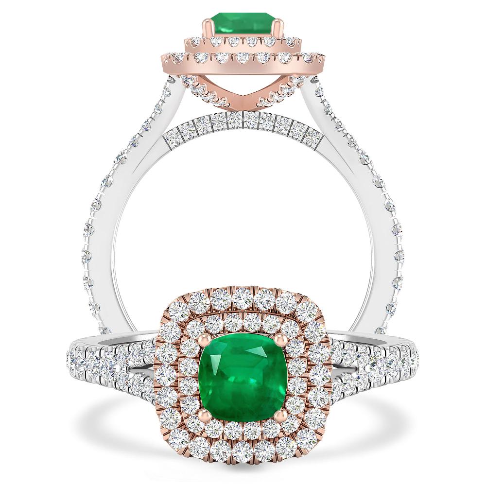 White Gold/Rose Gold - Emerald