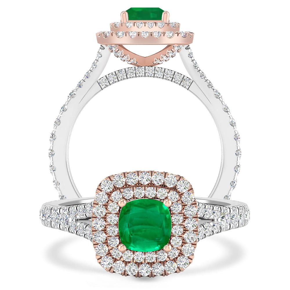 White Gold/Rose Gold - Emerald