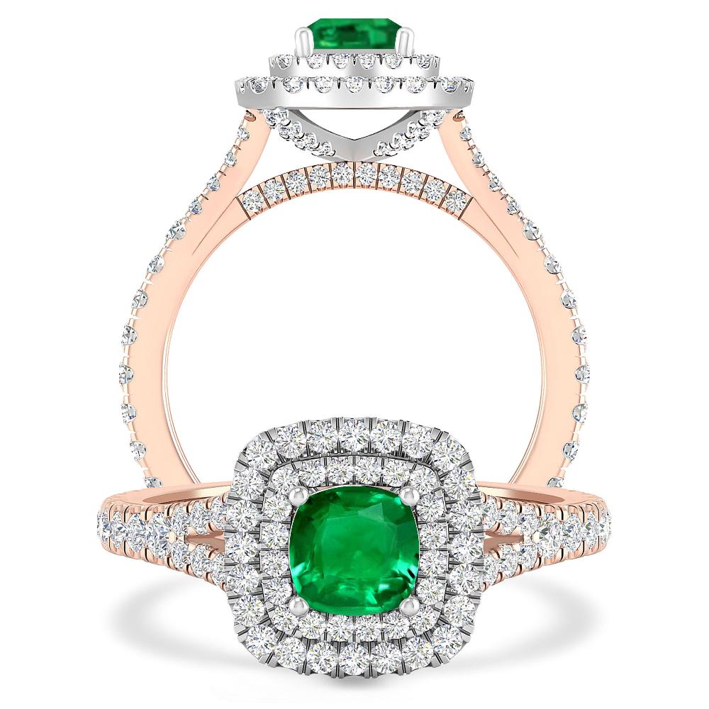 Rose Gold/White Gold - Emerald