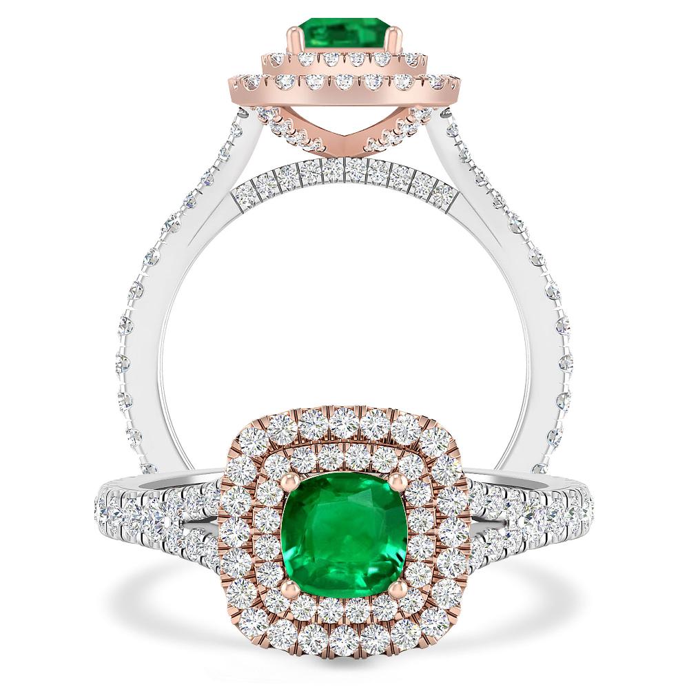 White Gold/Rose Gold - Emerald