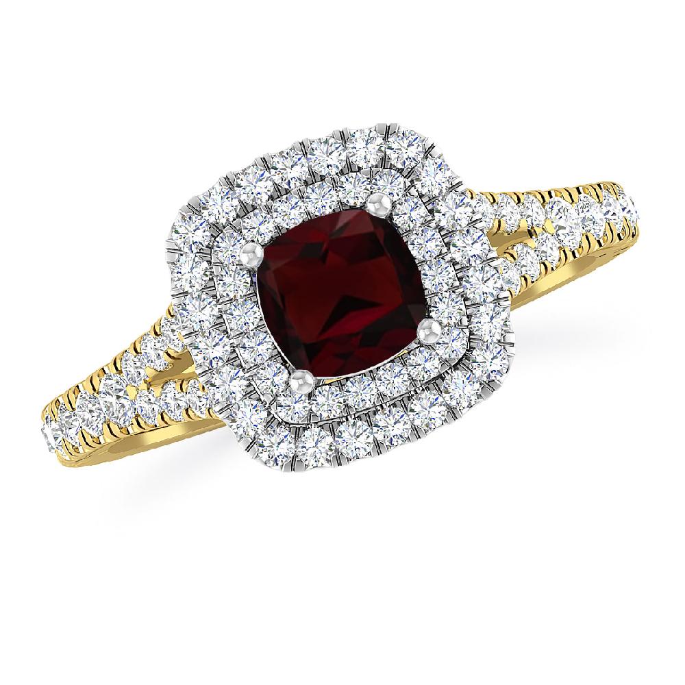 Yellow Gold/White Gold - Garnet