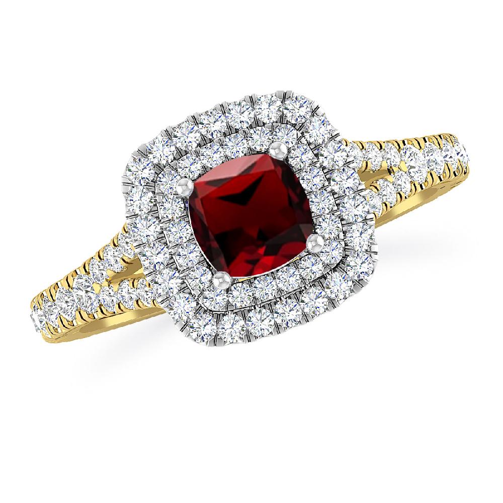 Yellow Gold/White Gold - Garnet