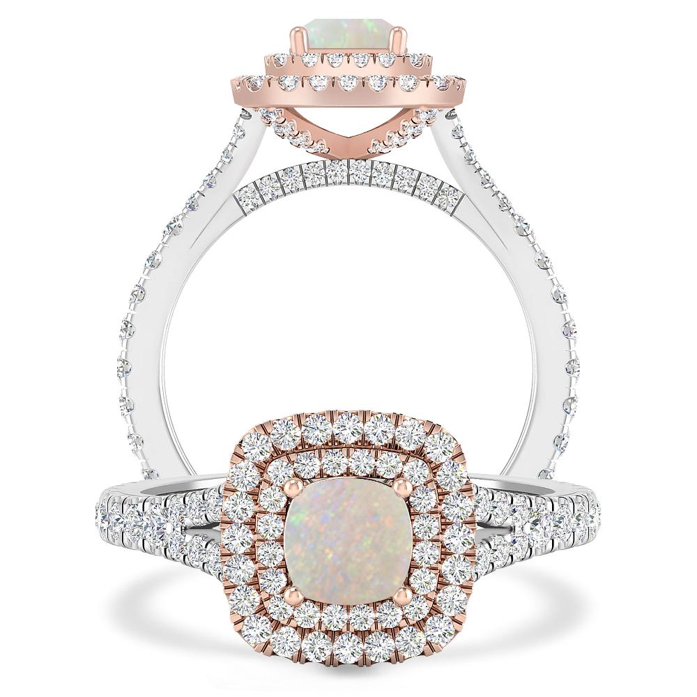 White Gold/Rose Gold - Opal