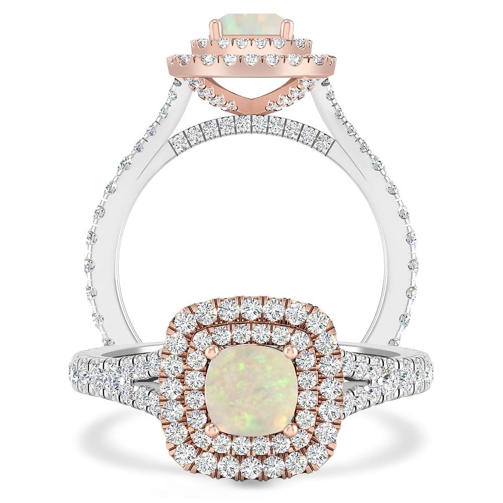 White Gold/Rose Gold - Opal