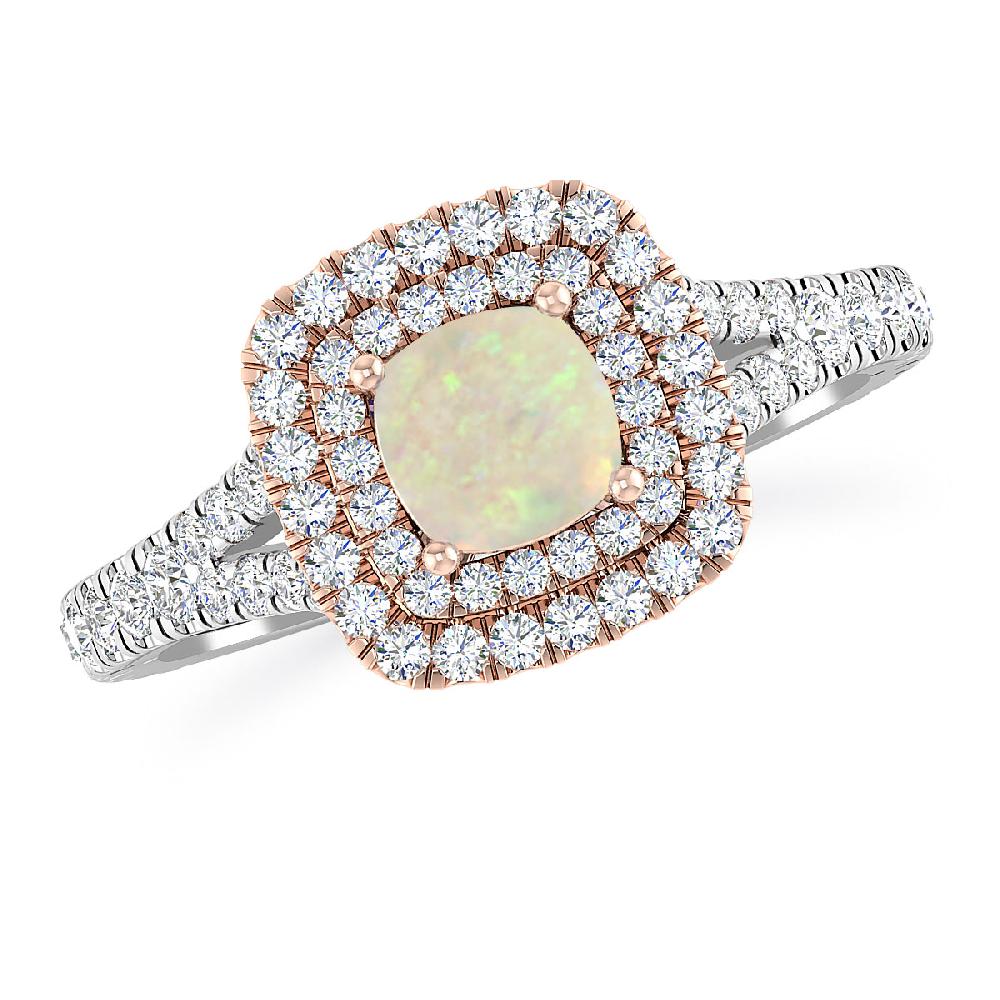 White Gold/Rose Gold - Opal