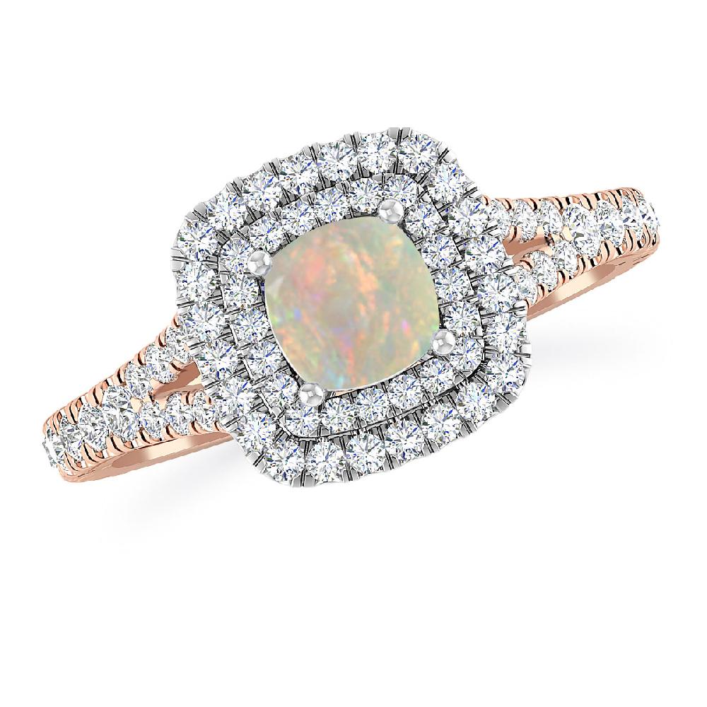 Rose Gold/White Gold - Opal