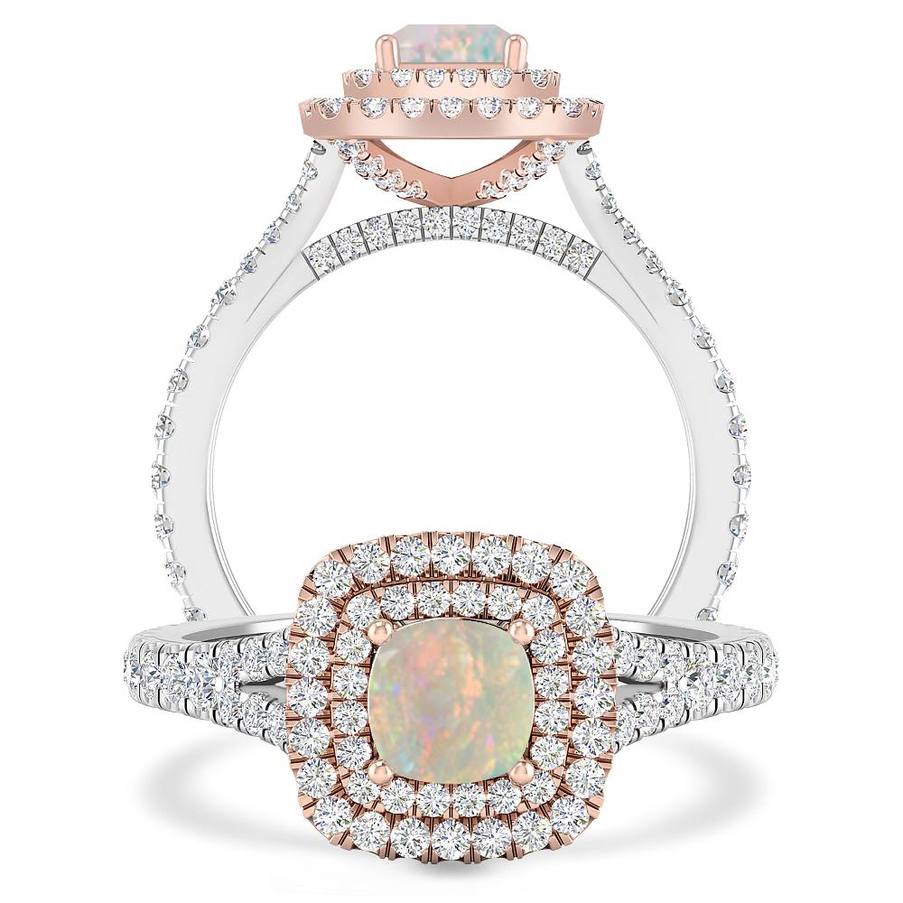 White Gold/Rose Gold - Opal