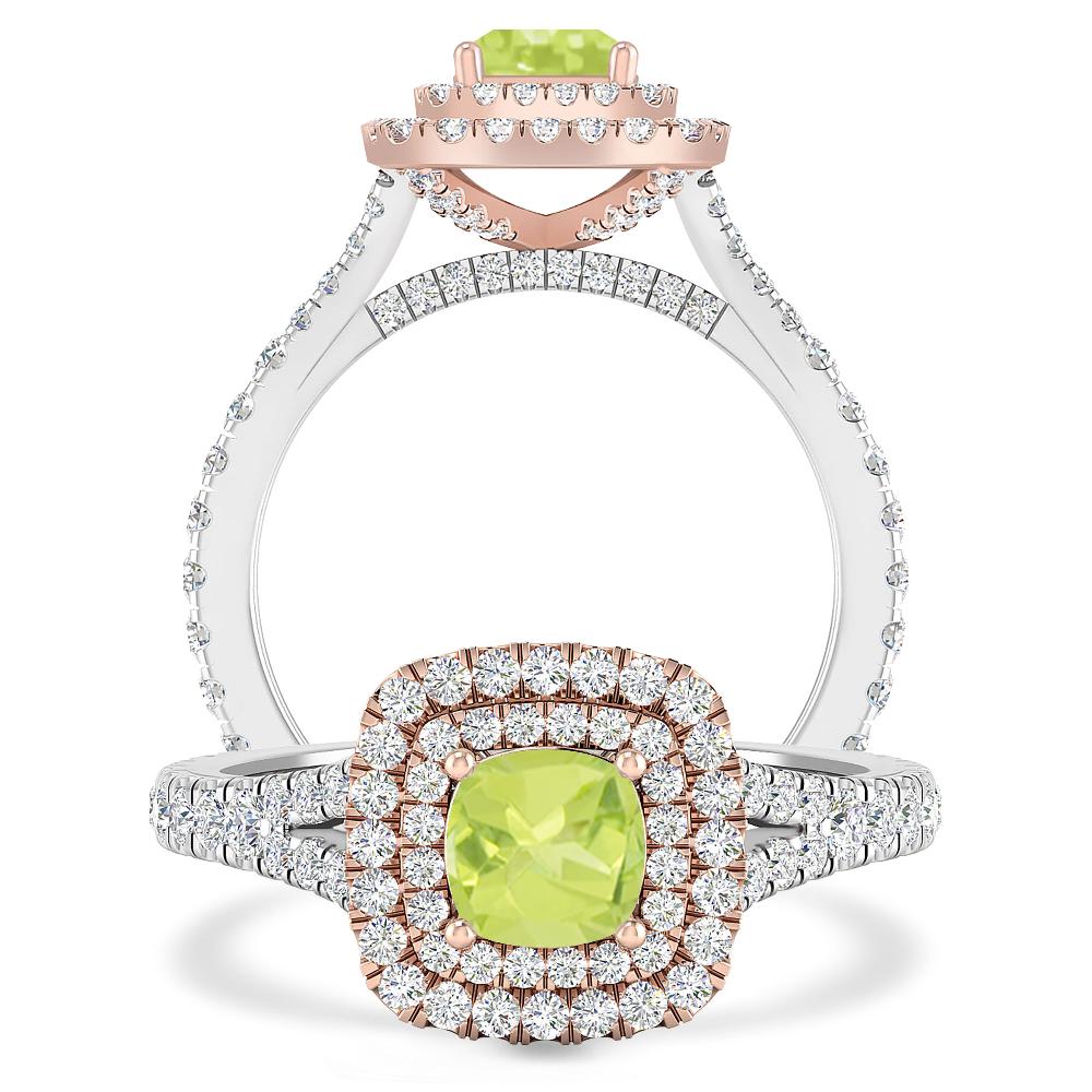 White Gold/Rose Gold - Peridot