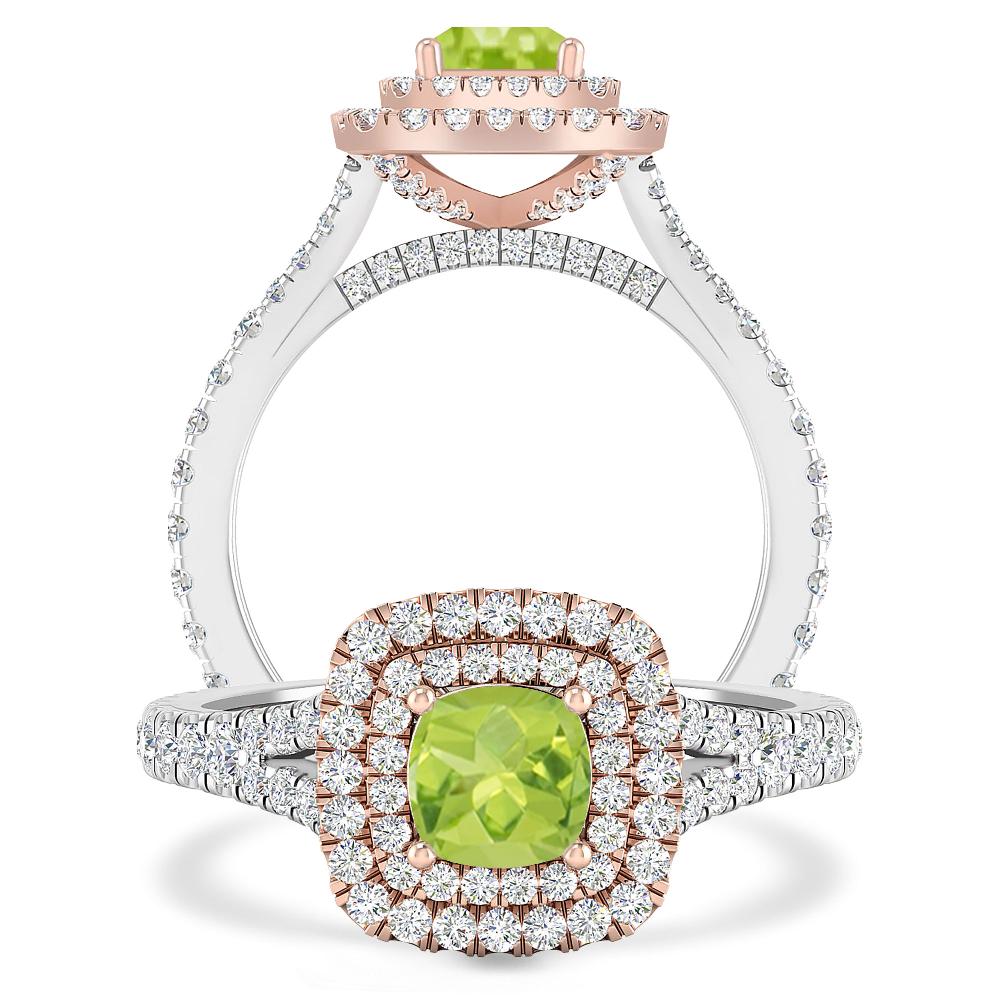 White Gold/Rose Gold - Peridot