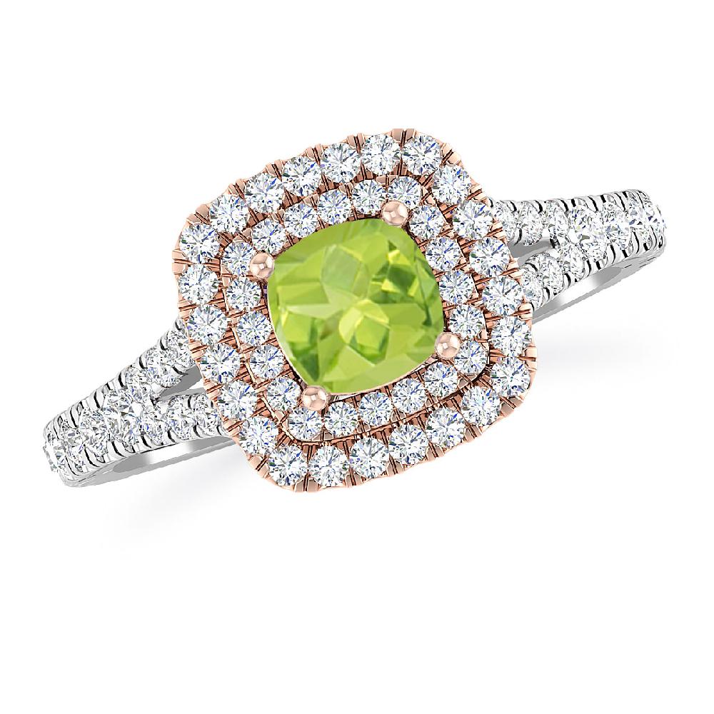 White Gold/Rose Gold - Peridot