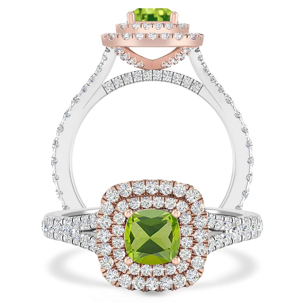 White Gold/Rose Gold - Peridot