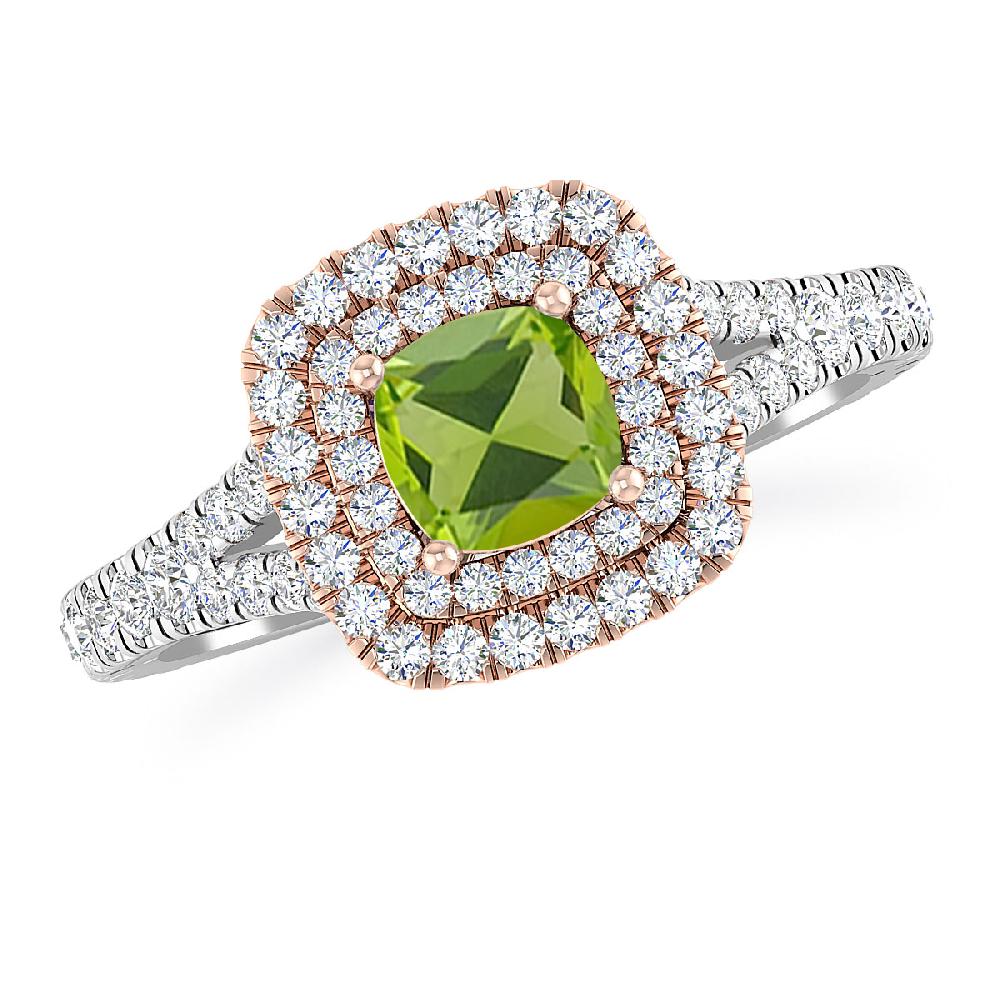 White Gold/Rose Gold - Peridot