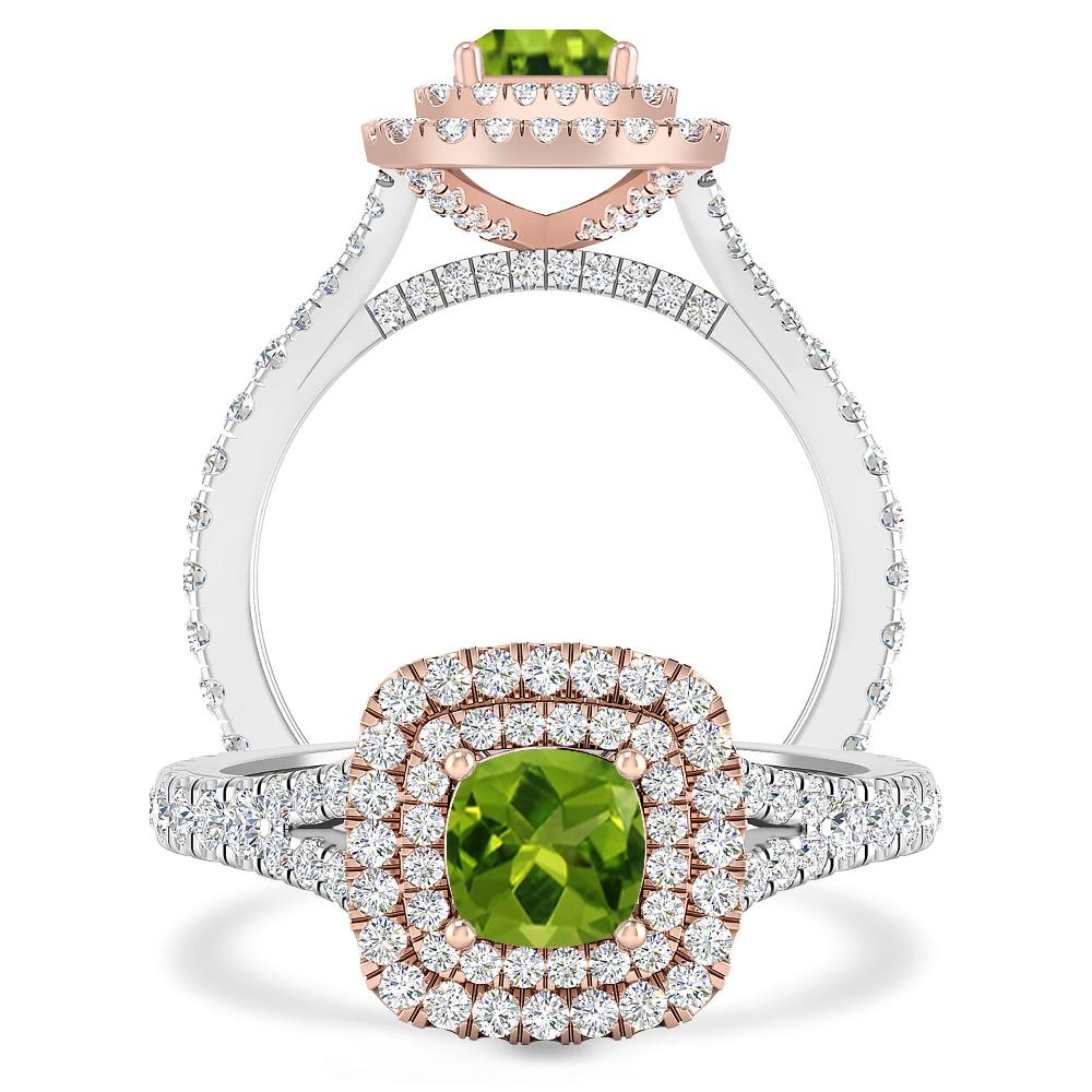 White Gold/Rose Gold - Peridot