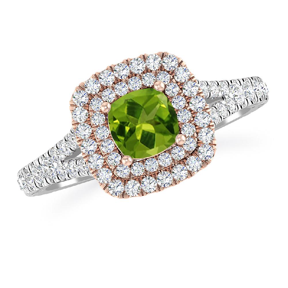 White Gold/Rose Gold - Peridot