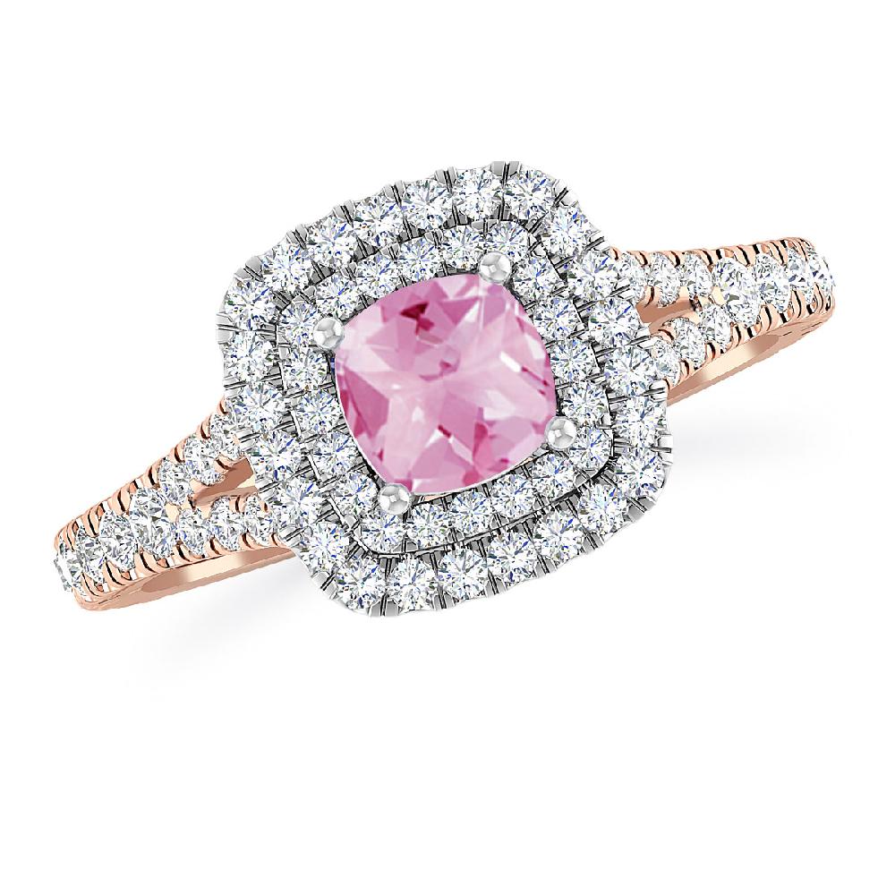 Rose Gold/White Gold - Pink Tourmaline