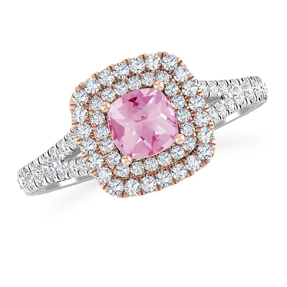 White Gold/Rose Gold - Pink Tourmaline