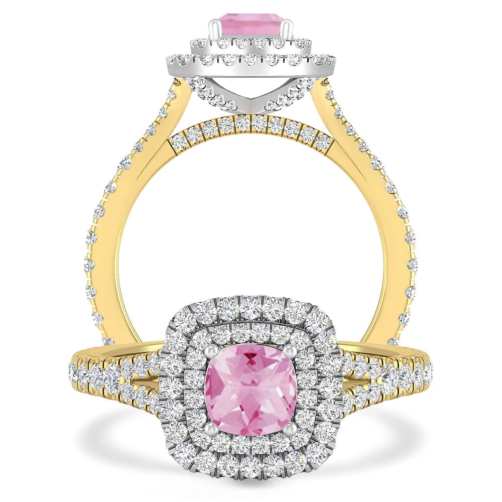 Yellow Gold/White Gold - Pink Tourmaline