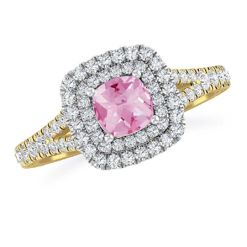 Yellow Gold/White Gold - Pink Tourmaline